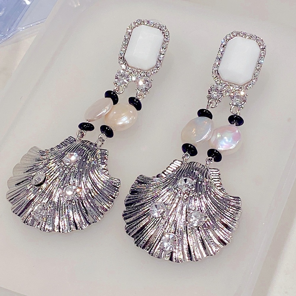 Artisan handmade shell earrings gold or silver